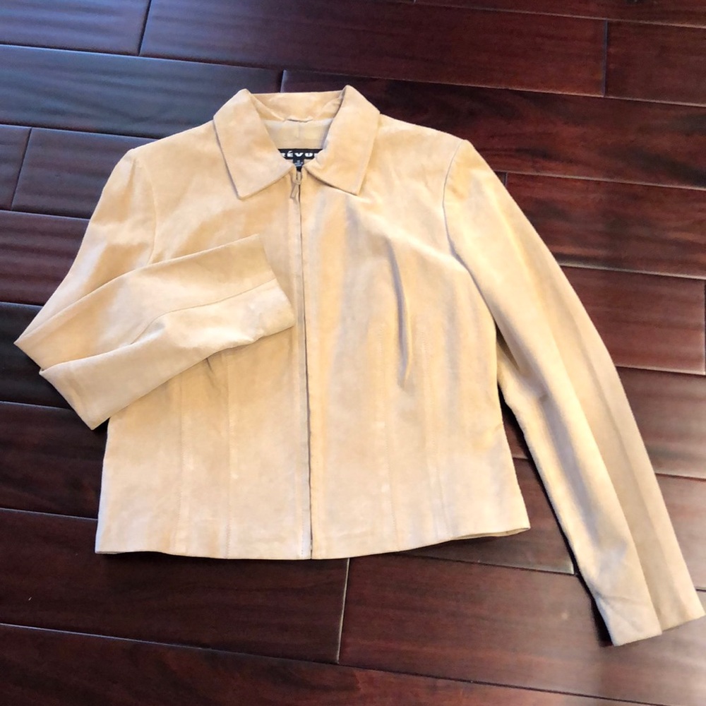 Tan suede jacket size 10